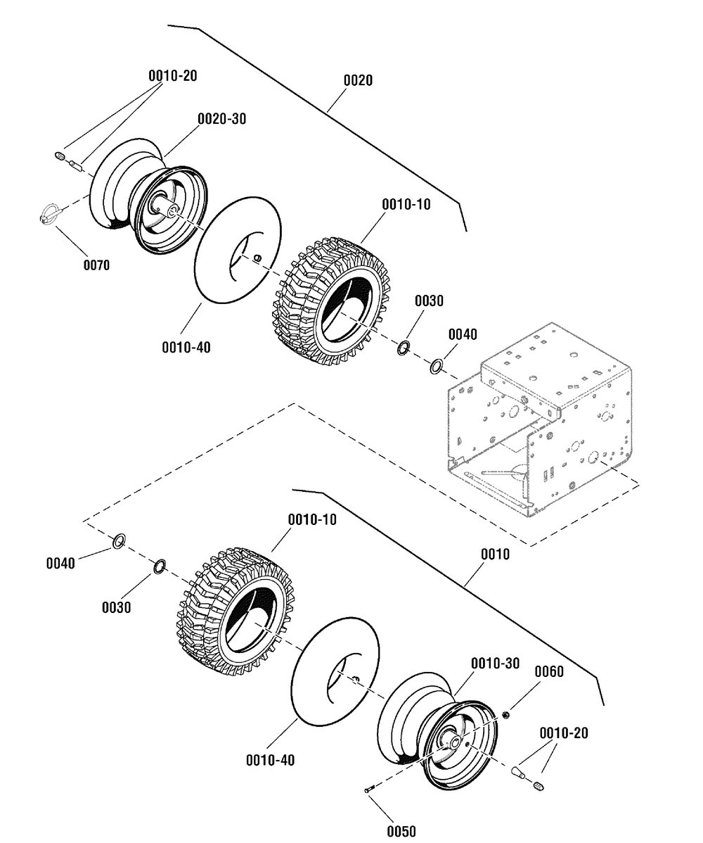 Wheels And Tires Group Diagram and Parts List for 1695941 2010 Briggs and Stratton Snow Blower
